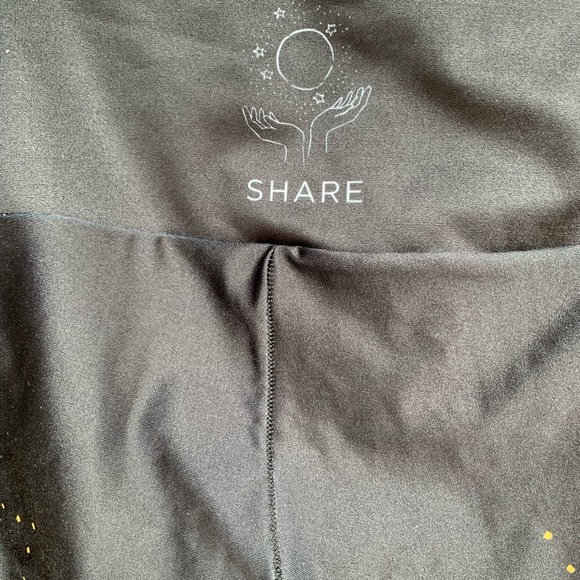 Goldsheep Share Gold Stars Printed Leggings Xsmall Black Yoga gym - Picture 6 of 9
